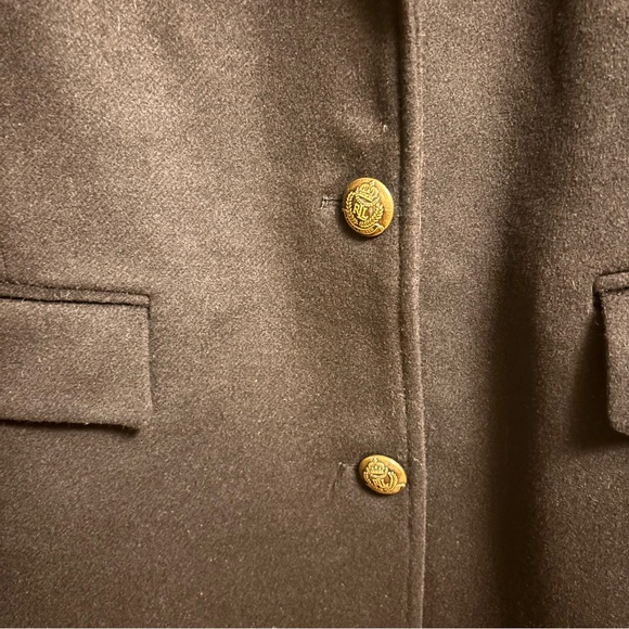 NWT Ralph Lauren Crest-Patch Wool-Blend Coat Size 12 Black - Picture 7 of 11